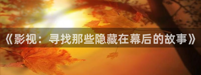 欧美午夜精品在线：《影视：寻找那些隐藏在幕后的故事》